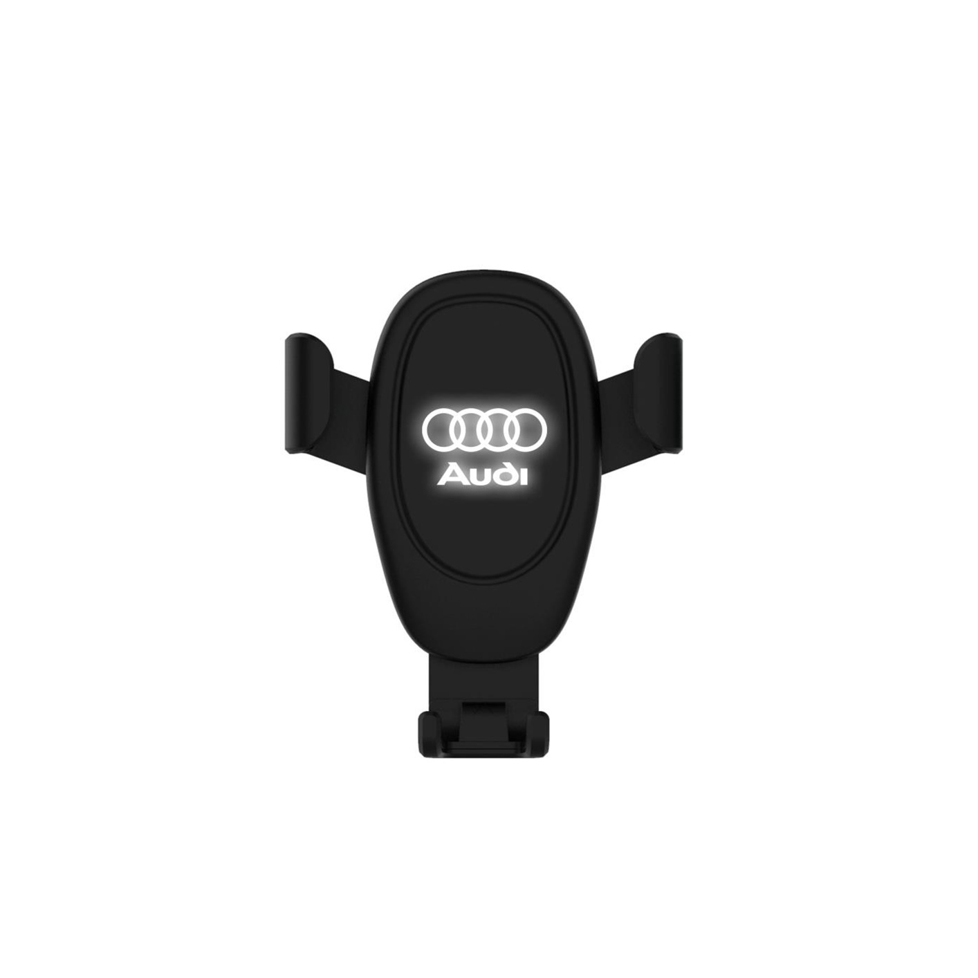 Автомобильное беспроводное (10W) зарядное устройство "Clamp SOFTTOUCH" с подсветкой логотипа, покрытие soft touch фото на сайте Print Logo.