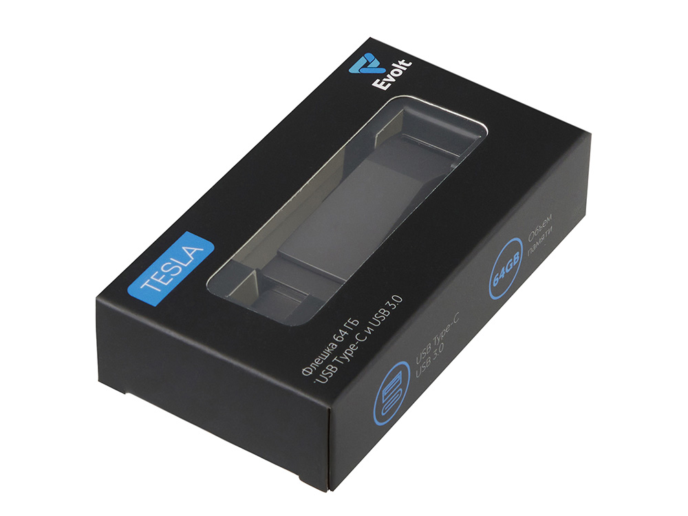Флешка 64 ГБ USB Type-C и USB 3.0 Тесла