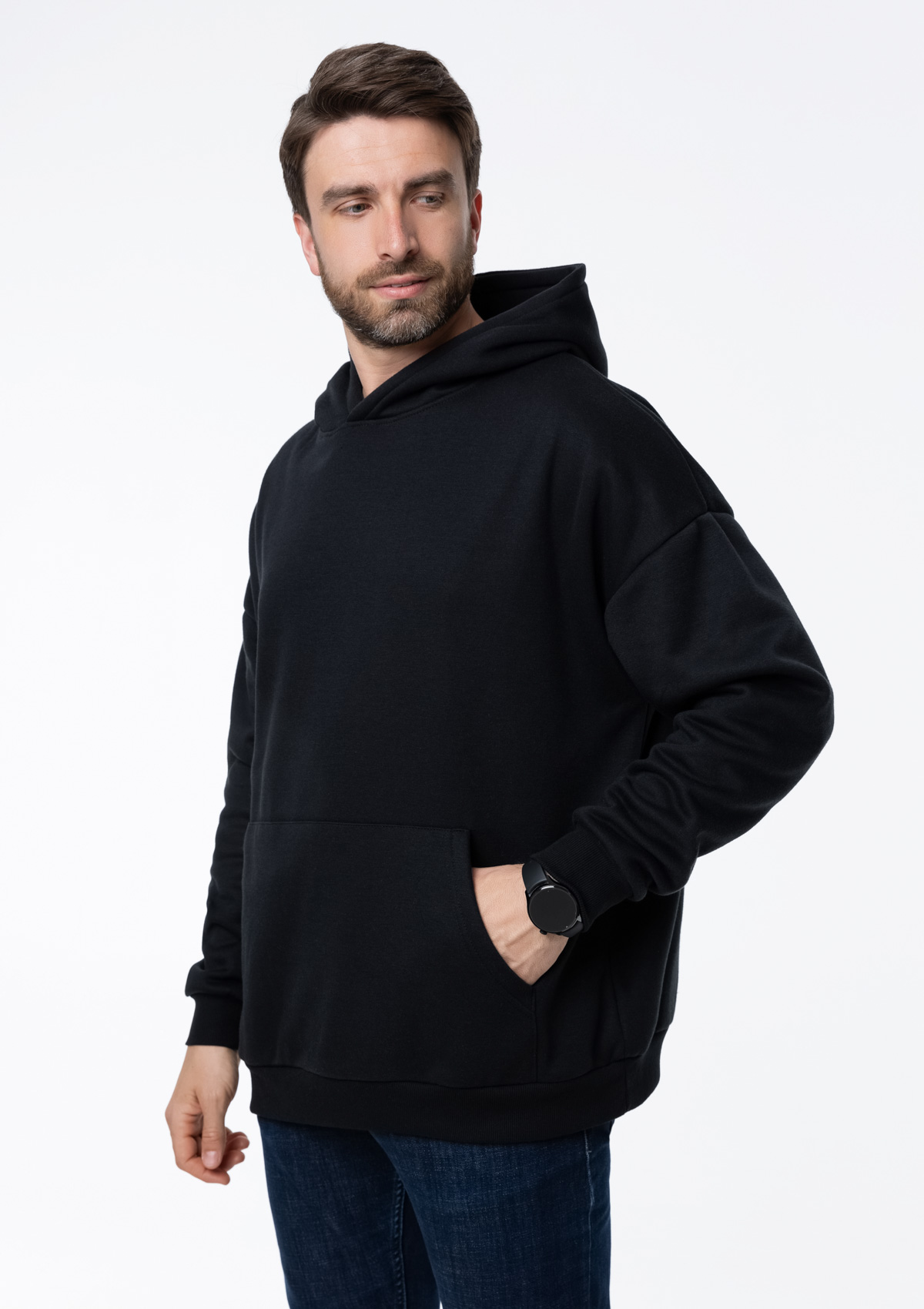 Худи унисекс STAN оверсайз интерсофт 320, 69, Чёрный,  (20)  (52/XL)