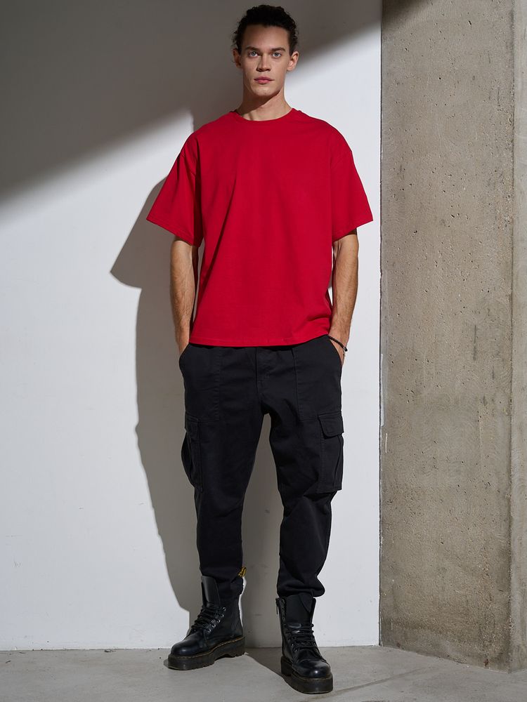 Футболка Oversize Premium, красная, размер S
