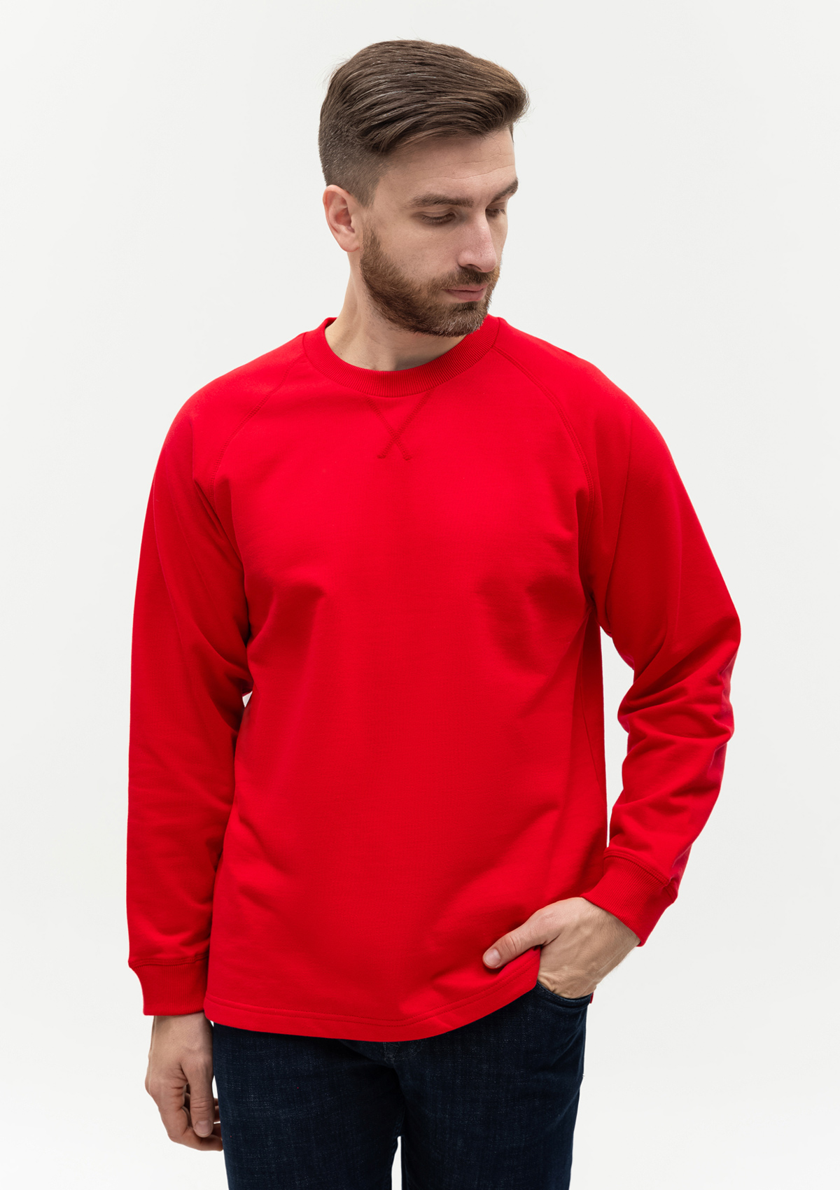 Свитшот унисекс STAN футер с начёсом 220, 60, Красный,  (14)  (44/XS)