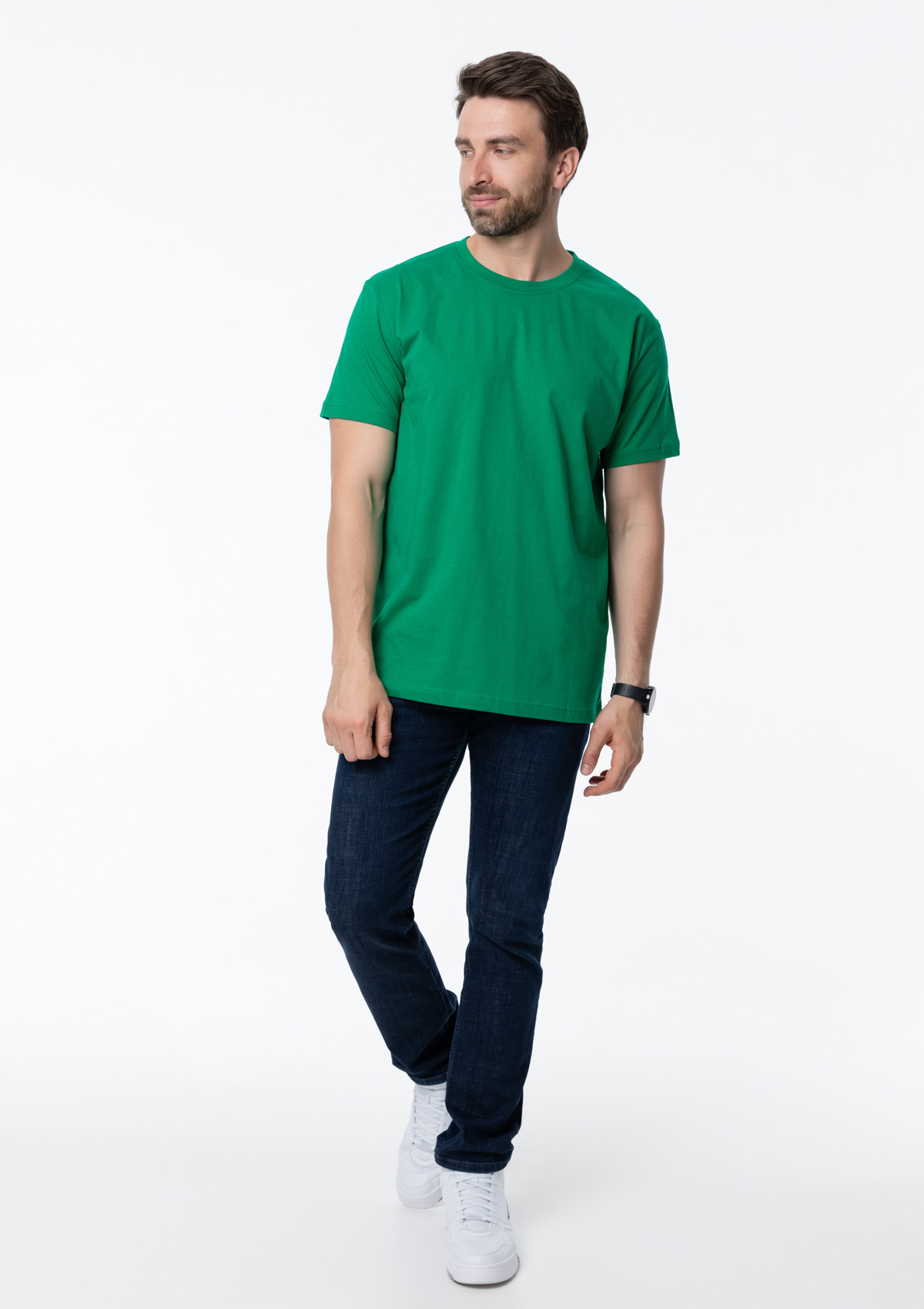 Футболка унисекс хлопок 150, 52, Зелёный,  (30/1)  (52/XL)