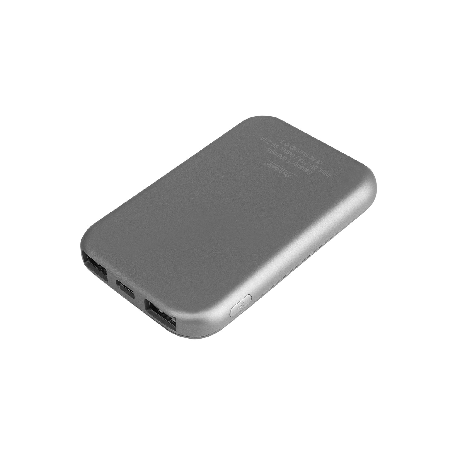 Внешний аккумулятор Velutto 5000 mAh, серый фото на сайте Print Logo.
