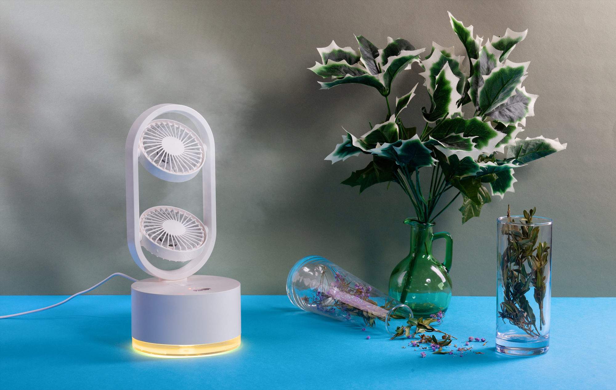 Портативный увлажнитель воздуха "Smart Wind" с двумя вентиляторами фото на сайте Print Logo.Print Logo.