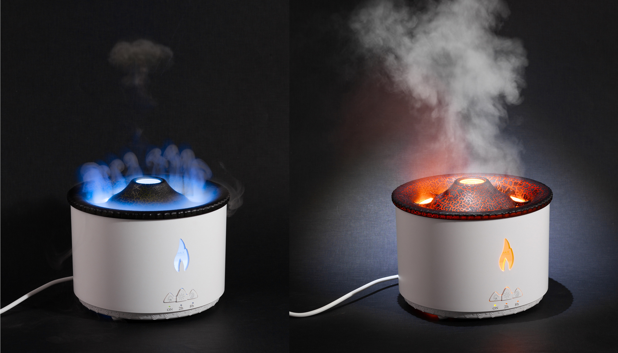 Увлажнитель воздуха "Smart Volcano"с пультом ДУ,  функцией ароматерапии и интерьерной подсветкой фото на сайте Print Logo.Print Logo.
