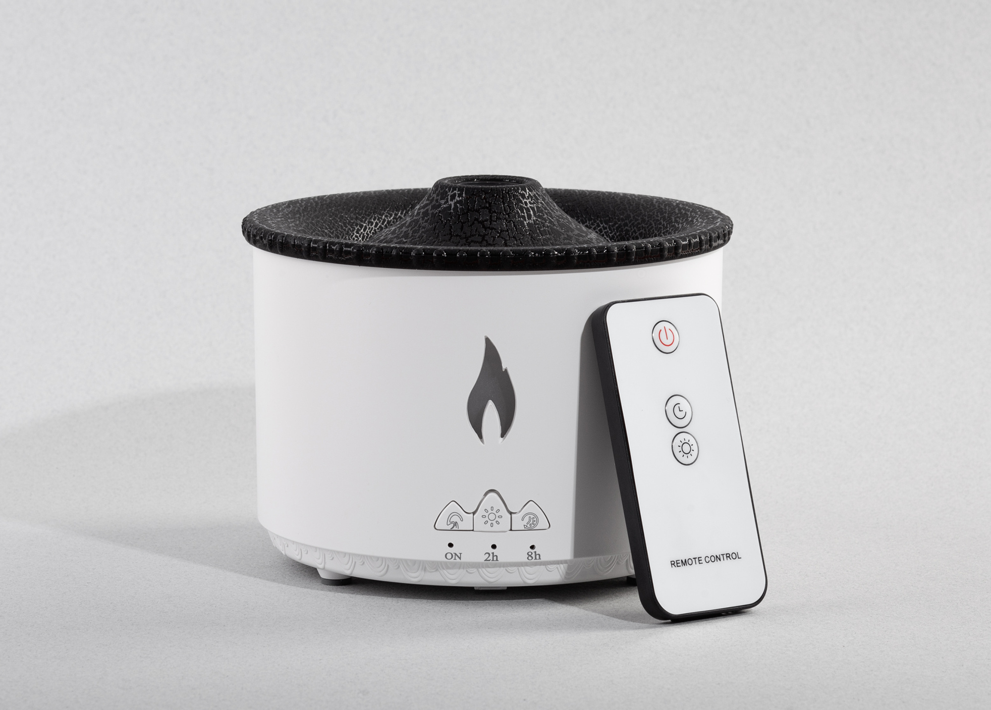 Увлажнитель воздуха "Smart Volcano"с пультом ДУ,  функцией ароматерапии и интерьерной подсветкой , белый с черным